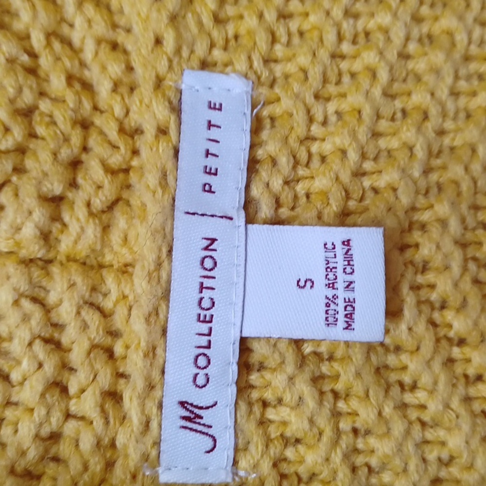 Knit Yellow Sweater Blazer Collar 1 Button Old School Equestrian Vibe Small - Picture 3 of 6